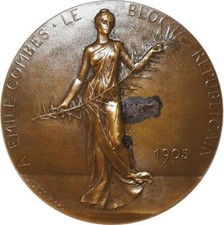 H3767 Rare Médaille Émile Combes Président République 1905 Paris Deschamps UNC