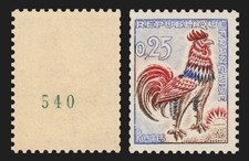 n°1331c, numéro vert au verso, Coq de Decaris, neuf ** sans charnière - SUPERBE