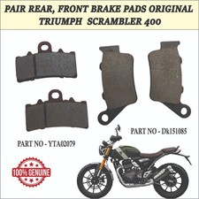 Paire de plaquettes de frein arrière et avant d'origine pour Triumph Scramble...