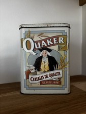 Vintage Boîte En Métal Céréales Quaker