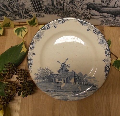 Ancienne assiette delft - ancienne, terre