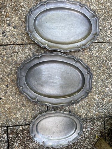 Plats ancien étain peut - 3,