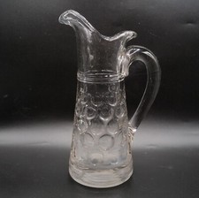 Pichet à cidre Normand en verre soufflé moulé à décor de pastilles XIXème