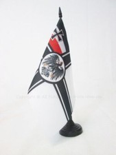 DRAPEAU DE TABLE ALLEMAGNE WWI 21x14cm - PETIT DRAPEAUX DE BUREAU ALLEMAND DE GU