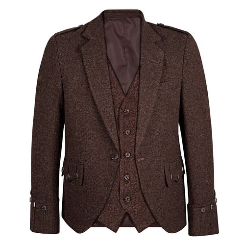 Homme marron tweed argile kilt - tweed,