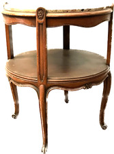  guéridon rond style louis XV dessus marbre brèche bois hêtre massif .XX siècle.