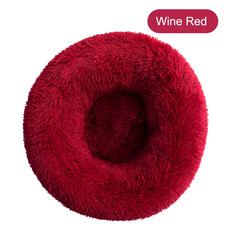 Round Dog Bed House Long Plush