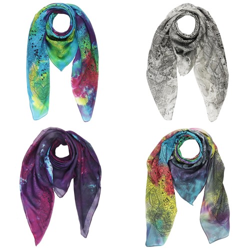 Foulard coton motif floral - foulard, en