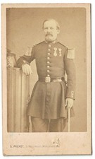 CDV Photo Officier  Second Empire Guerre 1870  Infanterie Saint Cyr Paris Prevot