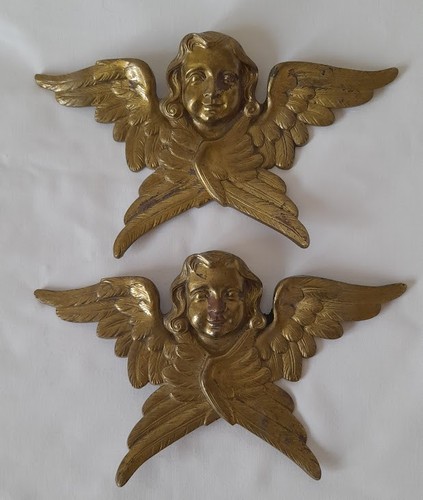 Paire têtes anges en - d'anges,