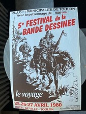DERIB BUDDY LONGWAY AFFICHE 5e FESTIVAL DE BD TOULON 1980 40x60 EXCELLENT ÉTAT