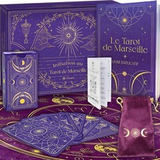Coffret d'Initiation au Tarot de Marseille  Tarot Divinatoire + Livre de 205 ...