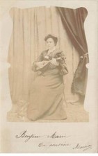 MUSIQUE #AS36679 FEMME JOUE DE LA GUITARE BANJO CYTHARE CARTE PHOTO