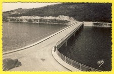 cpsm Rare CHAUMARD (Nièvre) Lac Barrage de PANNECIÈRE Nouveau PONT Route Voiture