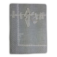 NAPPE DE TABLE DE SALLE À MANGER TYROL MOLLY BLANC À POIS AVEC PORTE-SERVIETTES