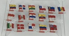16 Petits Drapeau Métal Biscuits L'Alsacienne Collection 1963