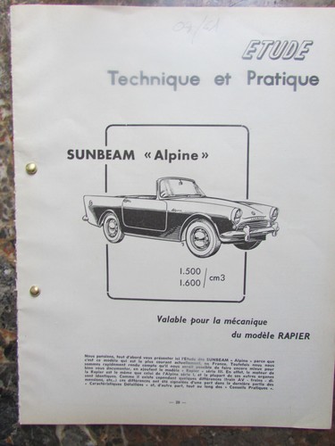 Sunbeam alpine étude - alpine,