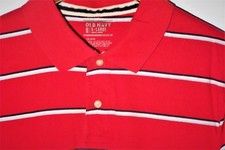 OLD NAVY POLO Vintage striped Red Withe & Blue golf men's size L short sleeve