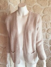 Gilet maille beige sans bouton