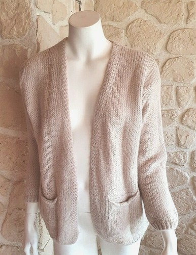 Gilet maille beige - sans, bouton