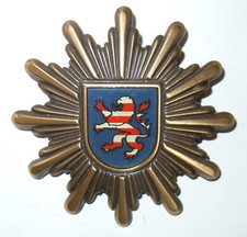 INSIGNE DE CASQUETTE POLICE ALLEMANDE DE LA HESSE - OBSOLETE POUR COLLECTION