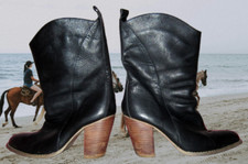 Santiags vrai cuir noir 36