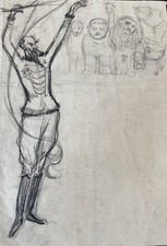 Dessin Ancien Fusain Etude