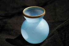 Murano Nason Mini vase opaline bleue monture bronze Ormolu vintage Blue Opaline