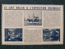 LAIT GALLIA à l'Exposition Coloniale GERVAIS  publicite ad 1931