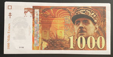 BILLET  1000 FRANCS DE GAULLE BILLET FANTAISIE EMISSION C.G.B. ANNEE 2008
