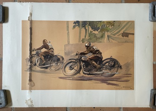 Affiche ancienne course moto - affiche,
