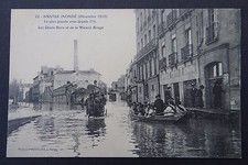 CPA Carte postale NANTES inondé 1910 Quai Baco Maison Rouge Pharmacie attelage