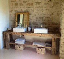 établi de menuisier pour salle de bain déco vintage