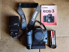 Canon Eos 3  Argentique Appareil Photo Moteur + Flash 380 Ex Tbe