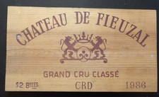 Estampe , façade de caisse vins château FIEUZAL 1986 ref 106