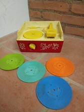 JOUET MUSICAL VINTAGE-FISHER PRICE-MUSIC BOX RECORD PLAYER-1971-FONCTIONNE-