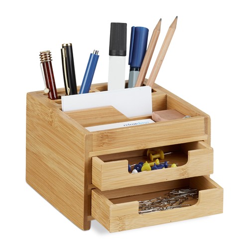 Organiseur bureau bambou - organiseur, de