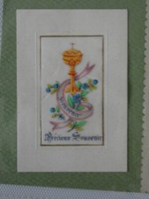 Image pieuse  precieux souvenir peint sur soie