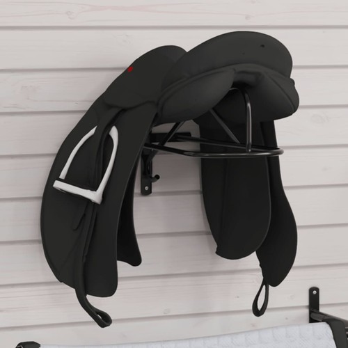 Porte selle mural noir - mural, fer