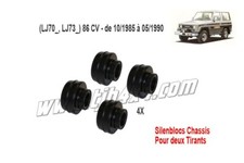 Silentbloc de tirant de pont cote châssis AV ou Ar Toyota LJ70, LJ73 avant 1990