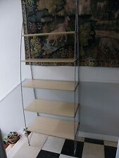 MEUBLE 5 ÉTAGÈRES MURALES DESIGN - FORME VOILE BATEAU - BOIS ET OSSATURE FER