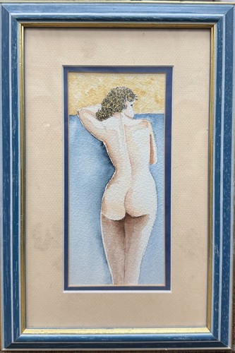 Aquarelle encadrée jeune - aquarelle,