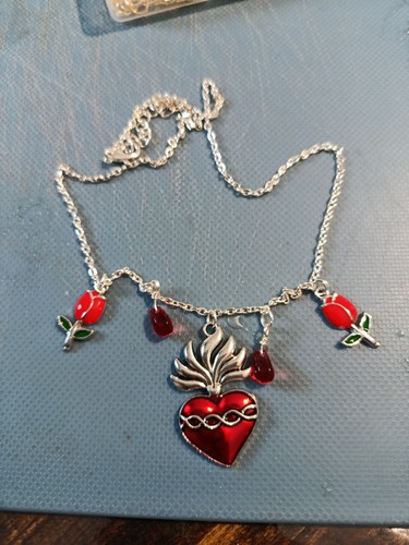 Collier breloques acier - ,
