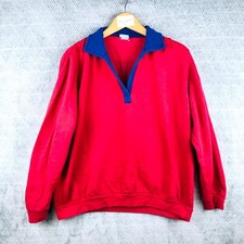 Comfort Corner Sweatshirt Rugby Homme XL Rouge Violet Col Polo Manches Longues