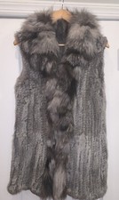 Rabbit Fur Vest Natural Gray Sz S