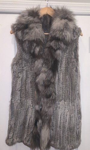 Rabbit fur vest natural - rabbit,