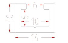 0,5m Aluminium Cprofil, Rail