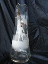 Ancienne cruche pichet en verre peint à la main Harrachov de Bohême 1880