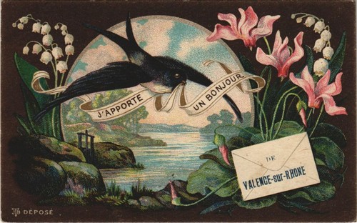 Cpa valence souvenir france - souvenir,
