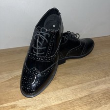 Paire De Derbies En Cuir Vernis Noir Pointure Taille 40 Chaussures Cérémonie
